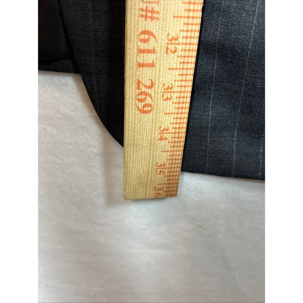 Hardy‎ Amies  Today Inn Vintage Dark Gray pin-stripe Suit Black L42  W37